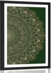 Dovido Poszter paszportuval részletesen dekoratív zöld mandala - 40x60 black