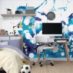 Dovido Tapéta kék akvarell absztrakt változatban - 245x165