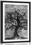 Dovido Poszter paszpartuval fekete-fehér életfa. - 30x45 black