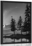 Dovido Poszter hegyi tó fekete fehérben - 20x30 silver