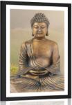 Dovido Poszter Buddha szobra meditáló helyzetben - 30x45 black