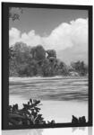 Dovido Poszter a La Digue szgeten fekete fehérben - 20x30 silver