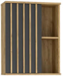 Sersimo Dulap suspendat loft 60x37x80 cm, 1 usa si rafturi, craft/negru (M1-KOMODA_60_WISZACA_MONTANA_1/1) Comoda