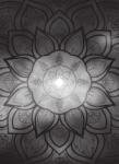 Dovido Tapéta Mandala galaxis háttérrel, fekete-fehérben - 196x270