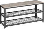 VASAGLE Raft pentru pantofi cu banca VASAGLE, 2 polite, 100x30x45 cm, gri (EZ-LBS078K01) Pantofar