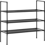 Sersimo Raft pentru pantofi cu 3 polite, structura metalica, 72x28x70 cm, negru (HA-7548) Pantofar