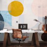 Dovido Öntapadó tapéta pasztell geometrikus körök - 539x363