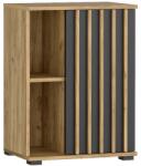 Sersimo Comoda Montana 60 cu 1 usa si 2 rafturi, craft si negru, 60x37x80 cm (M1-KOMODA_60_STOJACA_MONTANA_1/1) Comoda