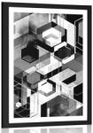 Dovido Poszter paszportuval absztrakt geometria fekete fehérben - 40x60 silver
