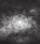 Dovido Tapéta Mandala galaxis háttérrel, fekete-fehérben - 245x270