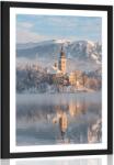 Dovido Poszter paszportuval templom a Bledi-tó mellett Szlovéniában - 30x45 no frame
