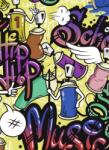 Dovido Tapéta vidám street art sárga árnyalatban - 196x270