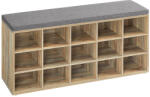 VASAGLE Banca pentru pantofi VASAGLE cu sezut, 15 compartimente, 105x30x48 cm, gri stejar (EZ-LHS015T60) Pantofar