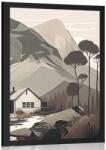 Dovido Poszter skandináv kunyhó a hegyekben. - 60x90 white