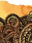 Dovido Tapéta narancssárga akvarell Mandala - 196x270
