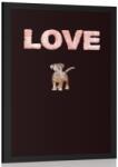 Dovido Poszter kutya Love felirattal fekete alapon - 60x90 silver