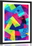 Dovido Poszter paszportuval geometrikus minta grunge hatással - 40x60 white