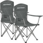 Songmics Set 2 scaune pliabile de camping SONGMICS cu husa si suport bauturi, gri (EZ-GCB008G01)