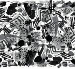 Dovido Öntapadó tapéta fekete fehér pop art absztrakció - 294x270