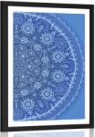 Dovido Poszter paszportuval díszítő Mandala csipkével, kék színben - 30x45 silver
