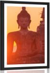 Dovido Poszter paszpartuval kőközött lévő Buddha-szoborral. - 30x45 no frame