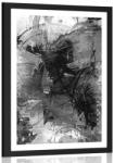 Dovido Poszter paszportuval modern médiafestészet fekete fehérben - 40x60 white