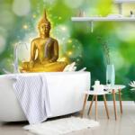 Dovido Öntapadó tapéta arany Buddha lótusz virágon - 147x99