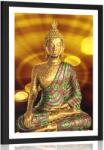Dovido Poszter paszpartuval Buddha szoborral absztrakt háttérrel. - 40x60 no frame