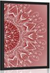 Dovido Poszter fehér Mandala piros háttéren - 40x60 white