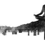 Dovido Öntapadó tapéta egy fekete-fehér nő meditációja - 196x270