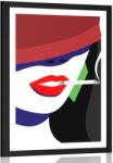 Dovido Poszter paszportuval kalapos hölgy pop art stílusban - 30x45 silver