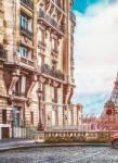 Dovido Tapéta kilátás az Eiffel toronyra párizsi utcából - 196x270