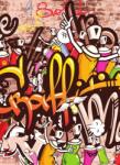Dovido Öntapadó tapéta vidám graffiti fal - 196x270