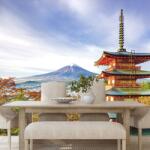 Dovido Fotótapéta kilátással a Chureito pagodára és a Fuji-hegyre - 98x66