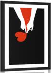 Dovido Poszter paszpartuval két szív kacsolata - 30x45 silver