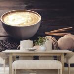 Dovido Öntapadó fotótapéta kávé és csokoládé macaroons - 196x132