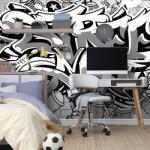 Dovido Öntapadó tapéta szürke Street Art felirat spray-kkel - 539x363