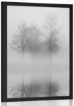 Dovido Poszter fák a ködben, fekete-fehérben - 30x45 silver