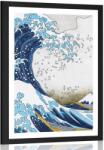 Dovido Poszter paszportuval Reprodukció A nagy hullám Kanagawából - Kacušika Hokusai - 30x45 black
