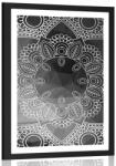 Dovido Poszter paszpartuval fekete-fehér mandala. - 30x45 black