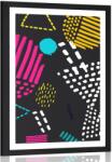 Dovido Poszter paszportuval modern Memphis minta - 30x45 black
