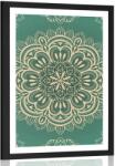 Dovido Poszter paszportuval Mandala türkiz háttéren - 40x60 silver
