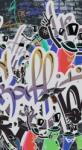 Dovido Öntapadó tapéta trendi lila graffiti fal - 147x270