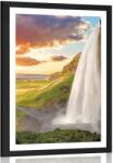 Dovido Poszter paszportuval fenséges vízesés Izlandon - 30x45 silver