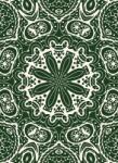 Dovido Tapéta fehér Mandala zöld háttéren - 196x270