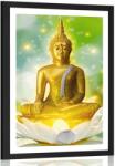 Dovido Poszter paszportuval arany Buddha lótusz virágon - 20x30 black
