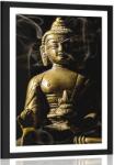 Dovido Poszter paszportuval Buddha szobor - 30x45 black