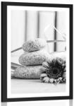 Dovido Poszter paszportuval wellness csendélet fekete fehérben - 30x45 black