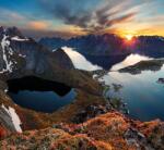 Dovido Öntapadó fotótapéta hegyi panoráma naplementével - 294x270