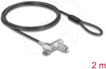 Navilock Laptop biztonsági kábel billentyűzárral MacBook Pro 2021 - 2024 (14 colos és 16 colos) készülékekhez 2 m hosszú fekete (4043619220526)